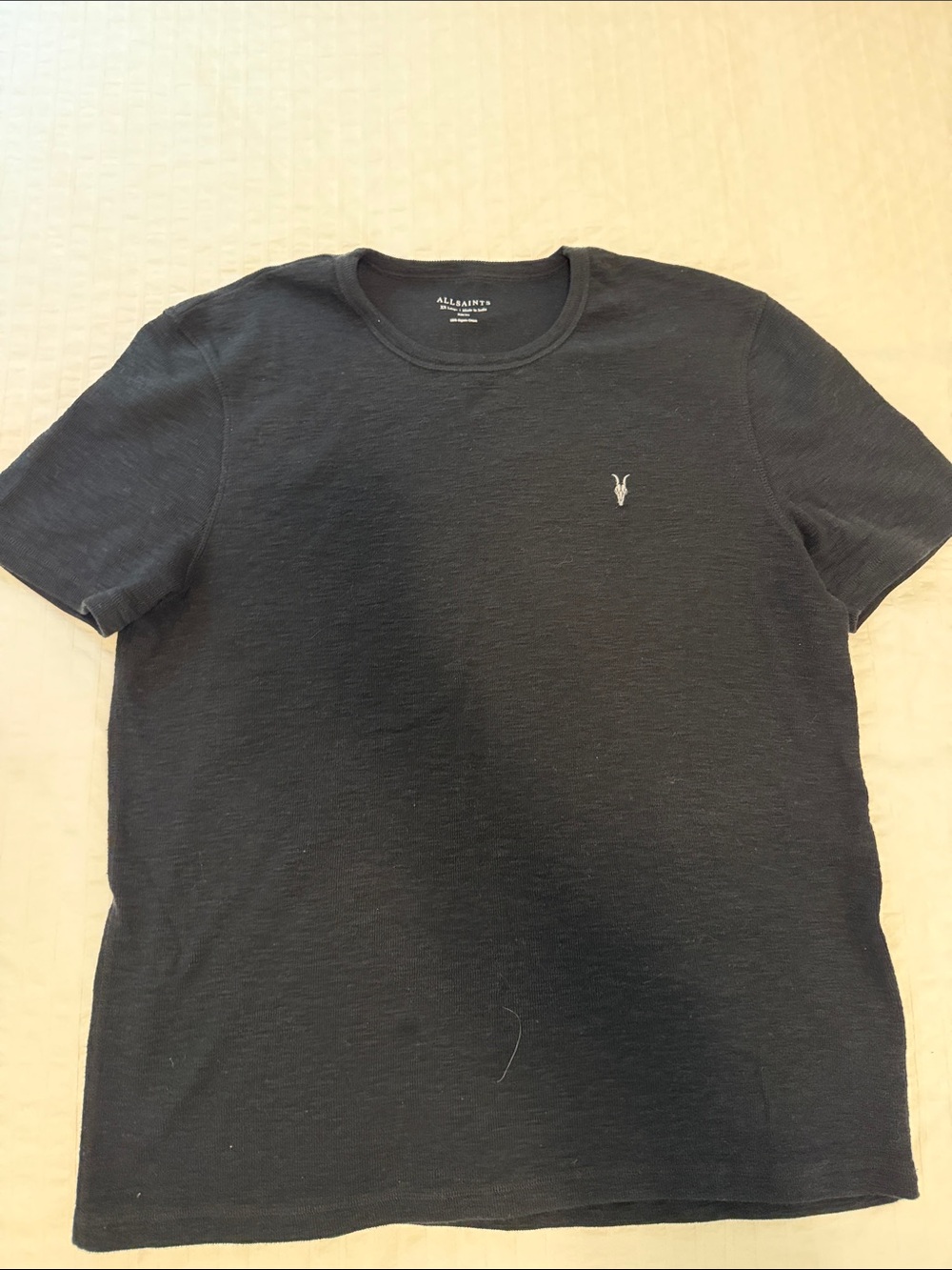 All Saints Men’s knit Black Crew Neck T-Shirt